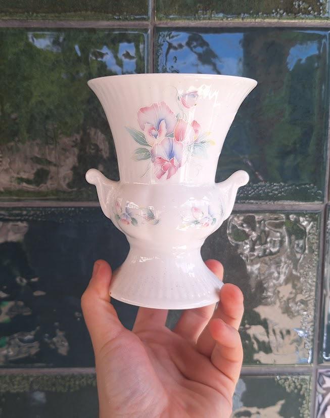 Vintage Aynsley Little Sweetheart Urn Bouquet Vase  Pastel Floral Bone China