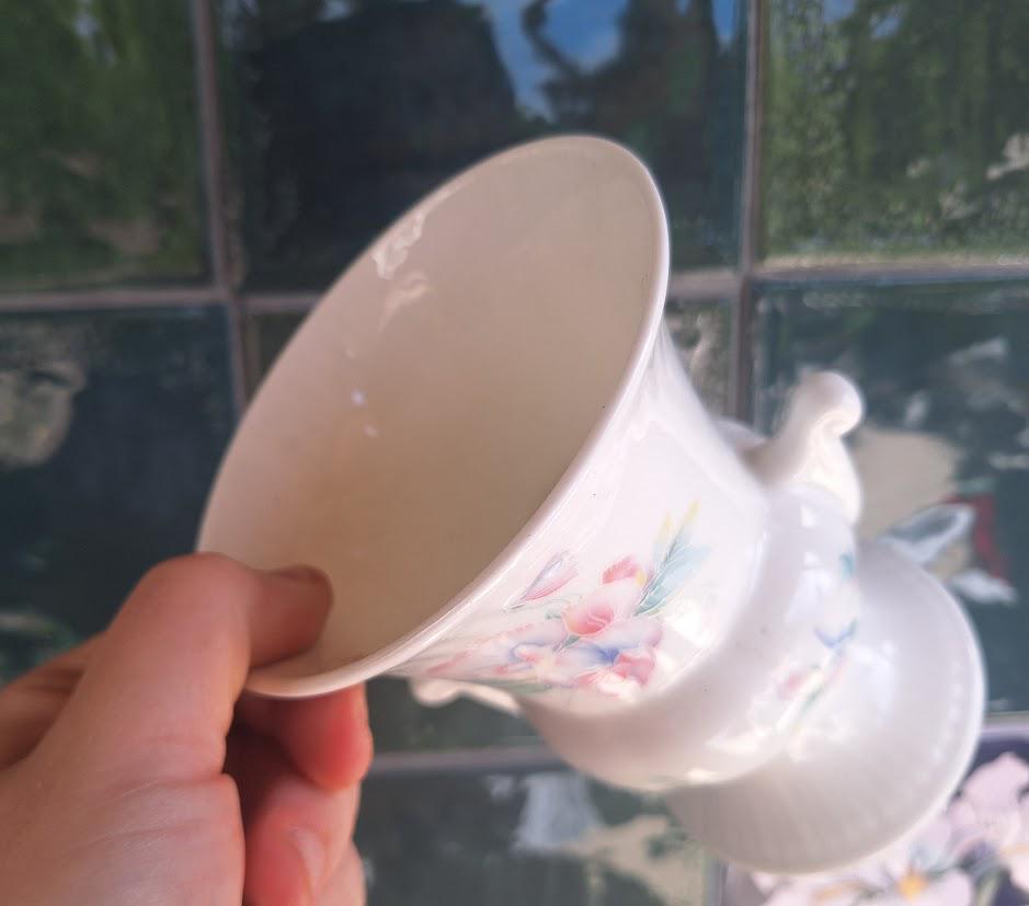 Vintage Aynsley Little Sweetheart Urn Bouquet Vase  Pastel Floral Bone China