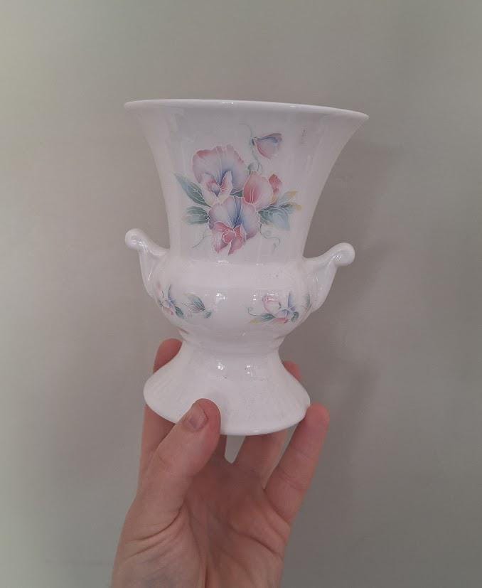 Vintage Aynsley Little Sweetheart Urn Bouquet Vase  Pastel Floral Bone China