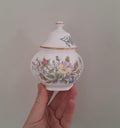 Vintage Aynsley Wild Tudor Ginger Jar, Small Hexagonal Fine Bone China Spice Pot
