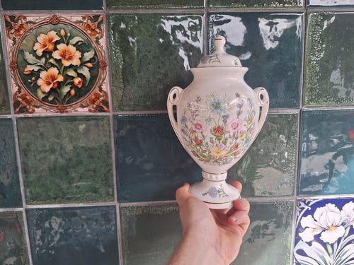 Aynsley Wild Tudor Large Urn Vase, Fine Bone China Floral Display Ornament