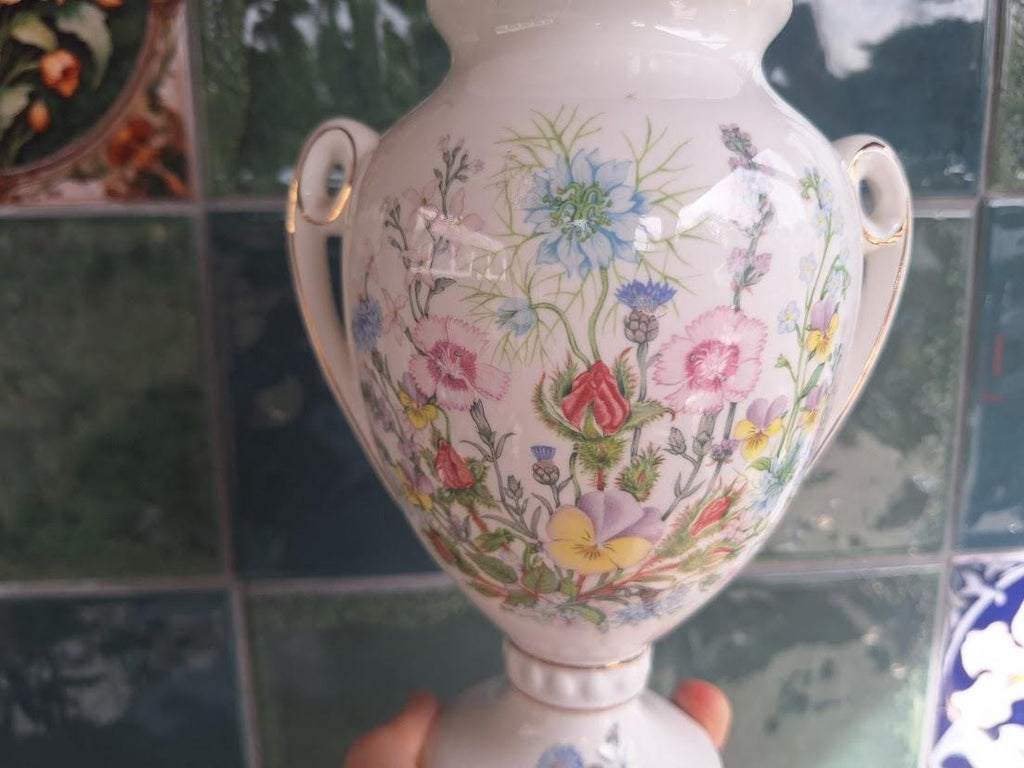 Aynsley Wild Tudor Large Urn Vase, Fine Bone China Floral Display Ornament