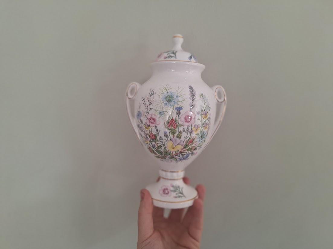 Aynsley Wild Tudor Large Urn Vase, Fine Bone China Floral Display Ornament