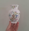 Vintage Aynsley Wild Tudor Hexagonal Vase, Fine Bone China Posy Vase