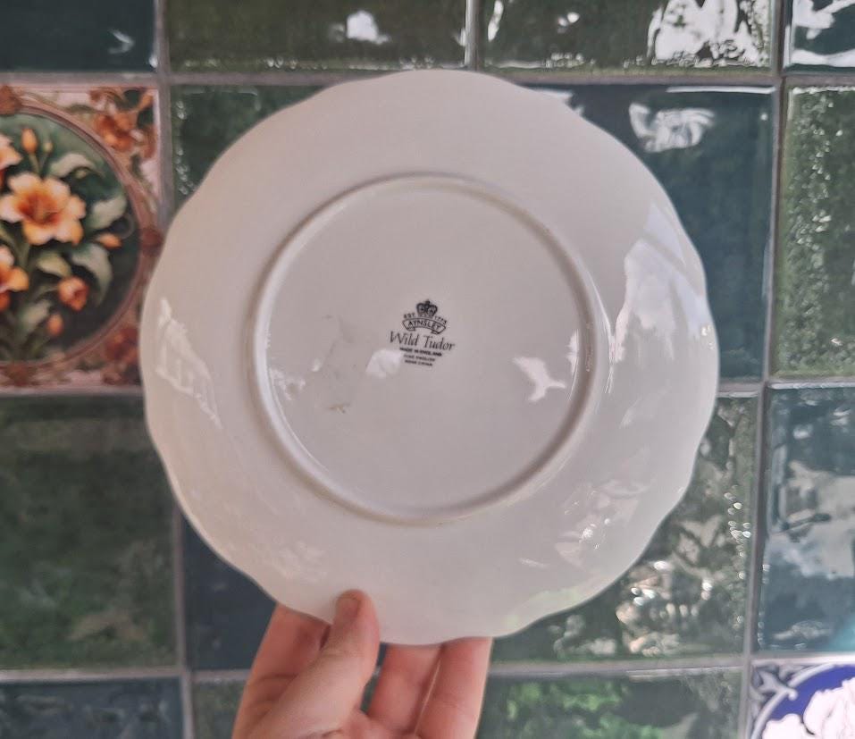 Vintage Aynsley Wild Tudor Cake Plate, Fine Bone China Floral Serving Platter