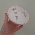 Vintage Aynsley Wild Tudor Fine Bone China Wavy Edge Bowl, Floral Trinket Dish England
