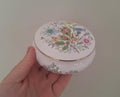 Vintage Aynsley Wild Tudor Trinket Box: Fine Bone China Floral Keepsake (4.25in)
