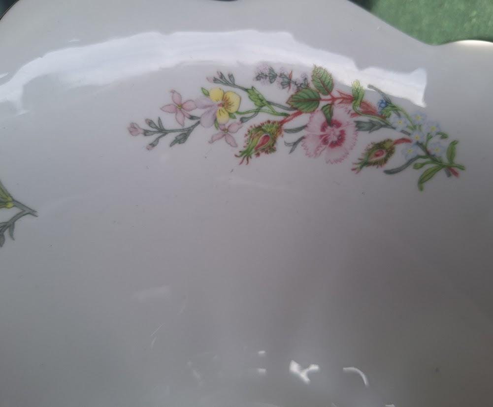 Vintage Aynsley Wild Tudor Footed Bowl, Fine Bone China Floral Centrepiece, England
