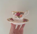 Vintage Boxed Set of 6 Royal Albert Old Country Roses Montrose Teacups & Saucers, 12 Piece English Bone China Tea Set