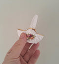 Vintage Royal Albert Old Country Roses Miniature Ornamental Basket, Twisted Handle English Bone China Gold Trim Floral Trinket Dish