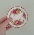 Vintage Royal Albert Old Country Roses 4.75in Coaster Trinket Pin Dish Scalloped Bone China England
