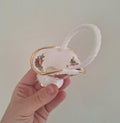 Vintage Royal Albert Old Country Roses Miniature Flower Basket, English Bone China Posy Ornament, Gold Trim, Made in England