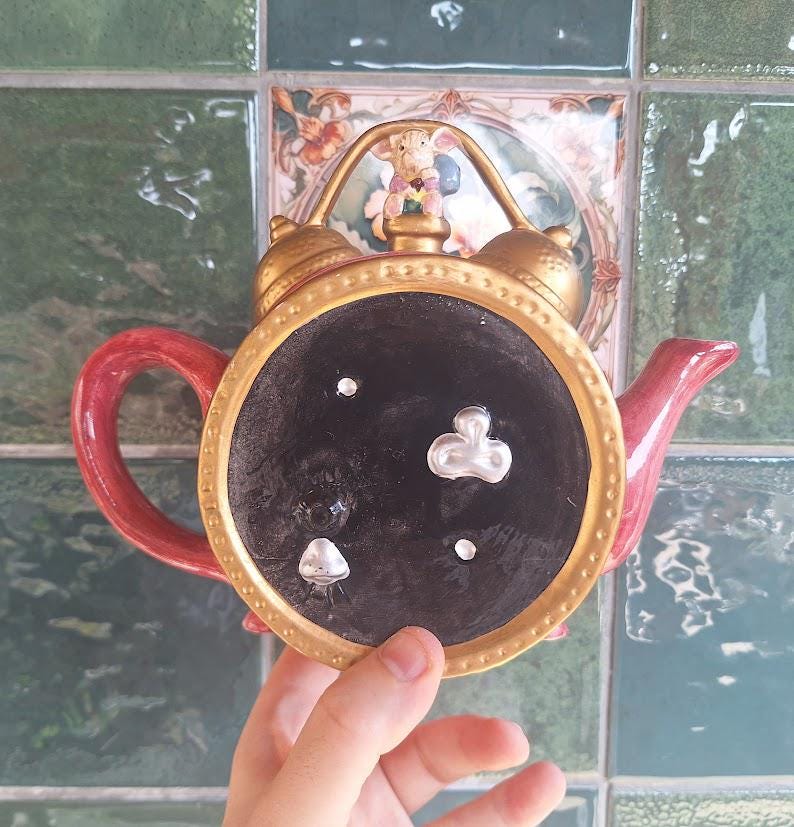 Vintage Leonardo Mice Alarm Clock Teapot, Novelty Ceramic Storybook Mouse Decorative Display, Kitsch Kitchen Collectable