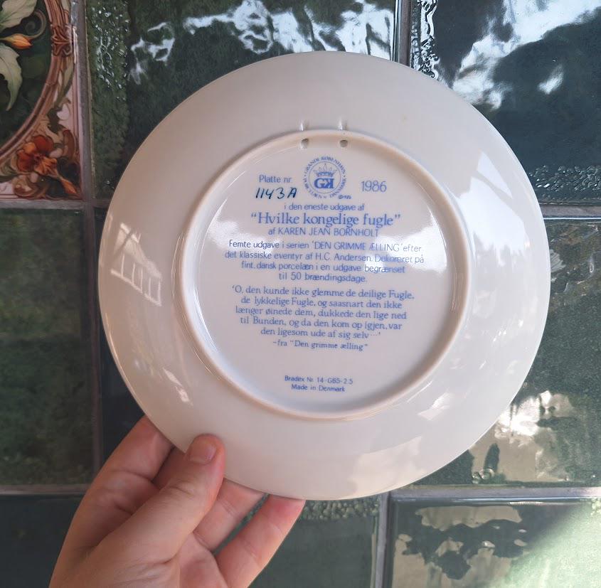 Vintage Grande København Svanesommer Swan Collector Plate, Karen Jean Bornholt Danish Porcelain with Original Box and Certificate