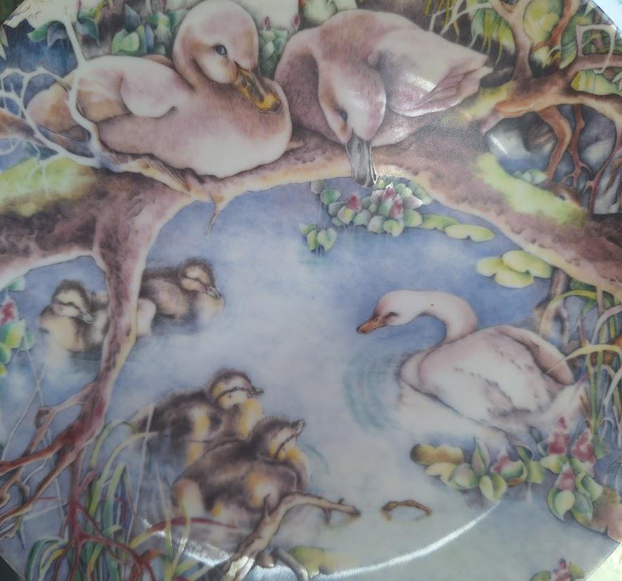 Grande København Han Vokser Sig Køn Collector Plate 1985, Karen Jean Bornholt Ugly Duckling Danish Porcelain with Certificate