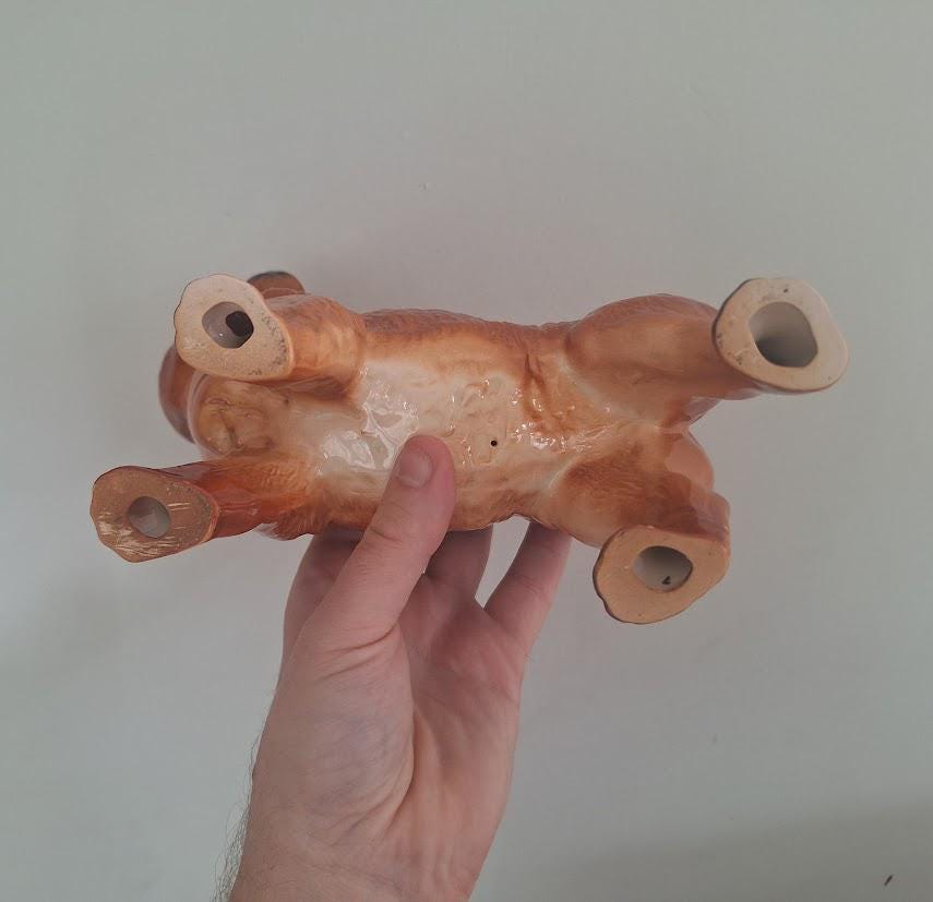 Vintage Coopercraft Chow Chow Dog Figurine, Large Brown Ceramic Standing Dog Ornament, English Breed Collectable and Dog Lover Gift