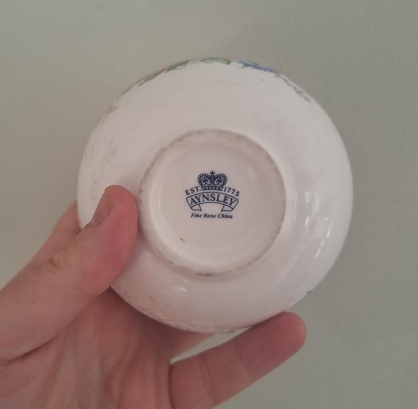 Vintage Aynsley Wild Tudor Lidded Trinket Box, Fine Bone China Floral Potpourri Jar, English China Jewellery Box, Cottagecore Decor