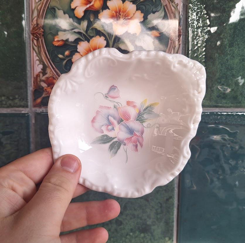 Vintage Aynsley Little Sweetheart Bon Bon Dish Fine Bone China Made in England Trinket Dish Floral Candy Bowl Gift