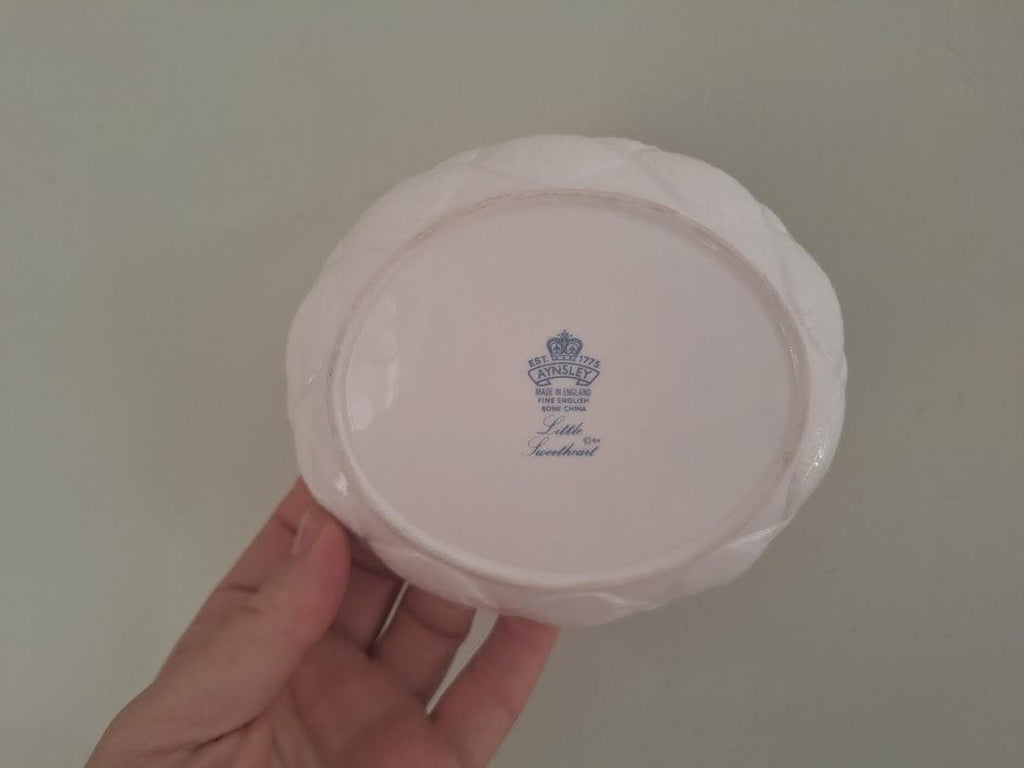 Vintage Aynsley Little Sweetheart Fruit Bowl Fine Bone China Made in England Floral Serving Bowl Trinket Dish