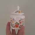 Vintage Aynsley Cottage Garden Pagoda Box Fine Bone China Lidded Trinket Pot Butterfly Floral England