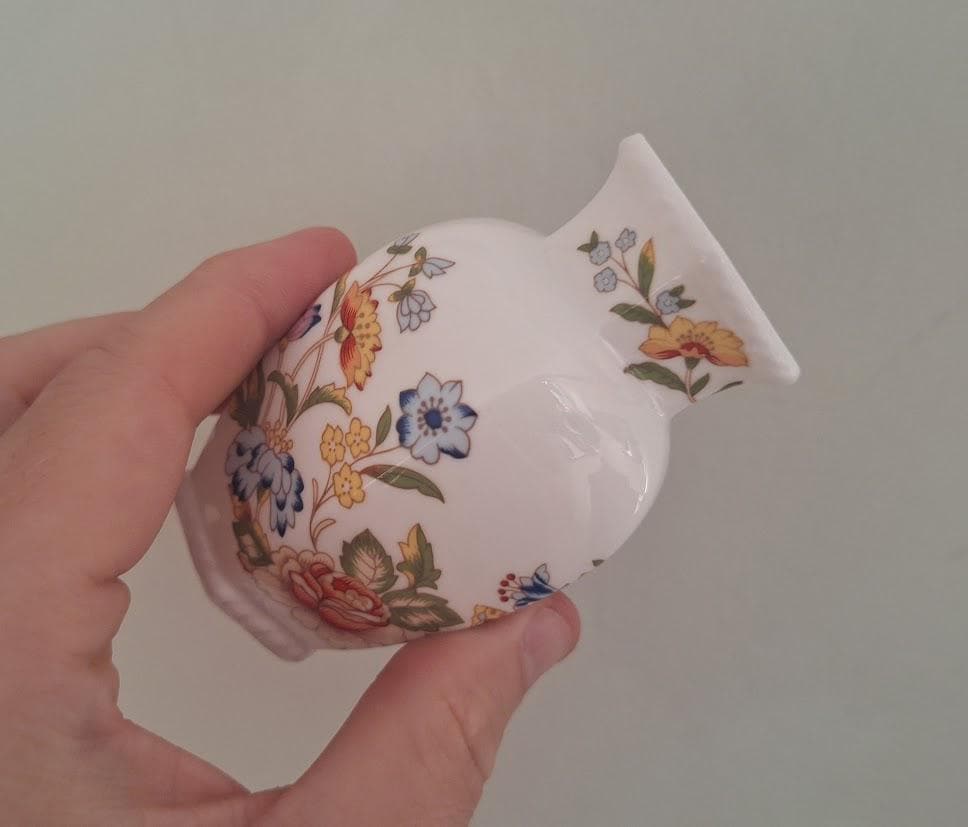 Vintage Aynsley Cottage Garden Miniature Bud Vase Fine Bone China Made in England Floral Posy Vase