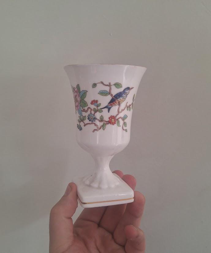 Aynsley Pembroke Fine Bone China Bud Vase Urn Vase Bird Floral England Vintage Collectable Gift