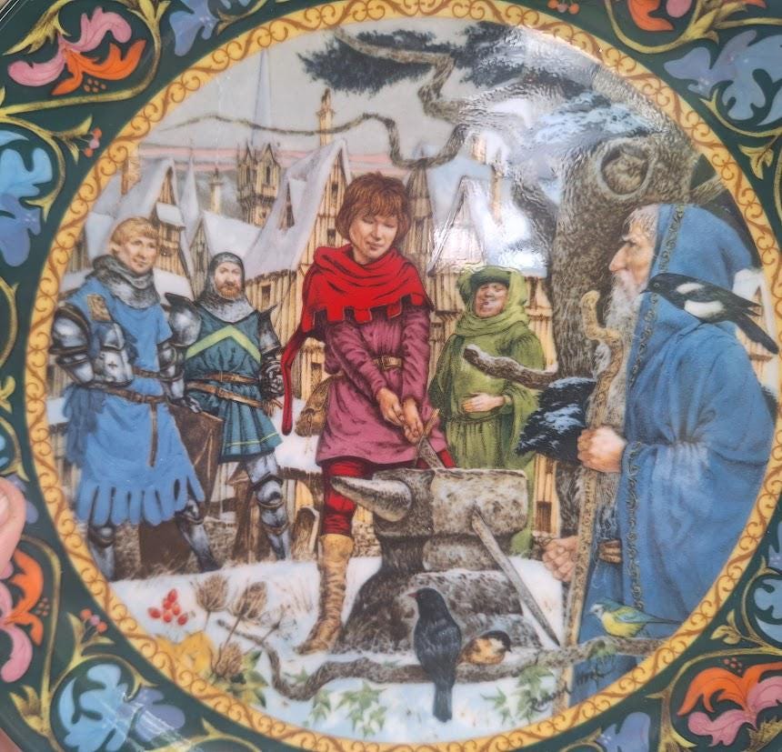 Wedgwood Arthur Draws the Sword Collector Plate 1986 Richard Hook Bone China Limited Edition