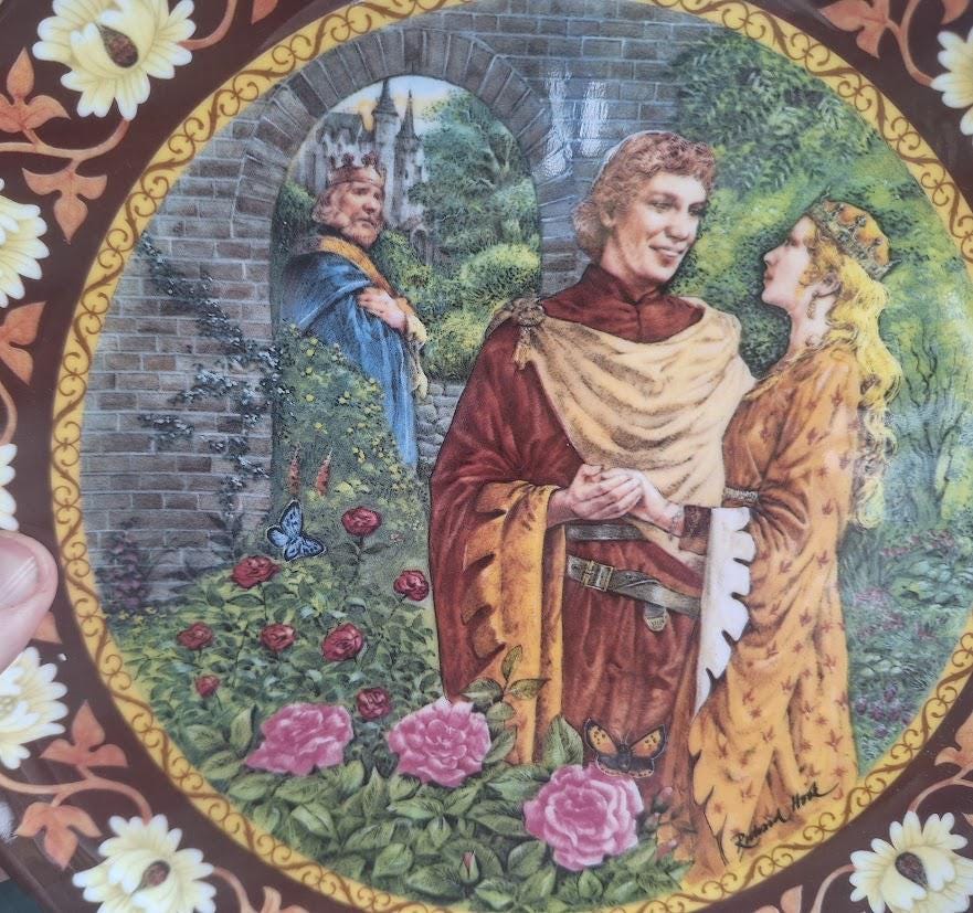 Wedgwood Lancelot and Guinevere Collector Plate 1987 Richard Hook Bone China Limited Edition