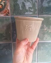 Set of 3 Vintage Ceramic Plant Pots Green Blue Cream Indoor Planters Retro Houseplant Pots Eclectic Home Decor