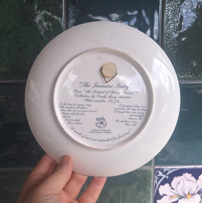 Vintage Jasmine Fairy Plate: Cicely Mary Barker Flower Fairies Collector Plate (1987)