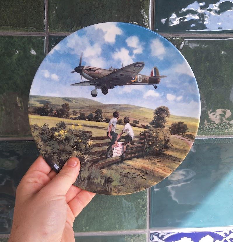 Royal Doulton Spitfire Coming Home Heroes of the Sky Collector Plate Michael Turner RAF Aviation Plate With Certificate