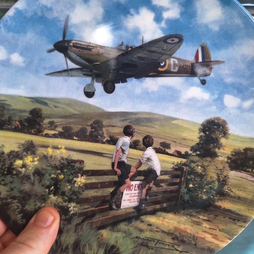 Royal Doulton Spitfire Coming Home Heroes of the Sky Collector Plate Michael Turner RAF Aviation Plate With Certificate
