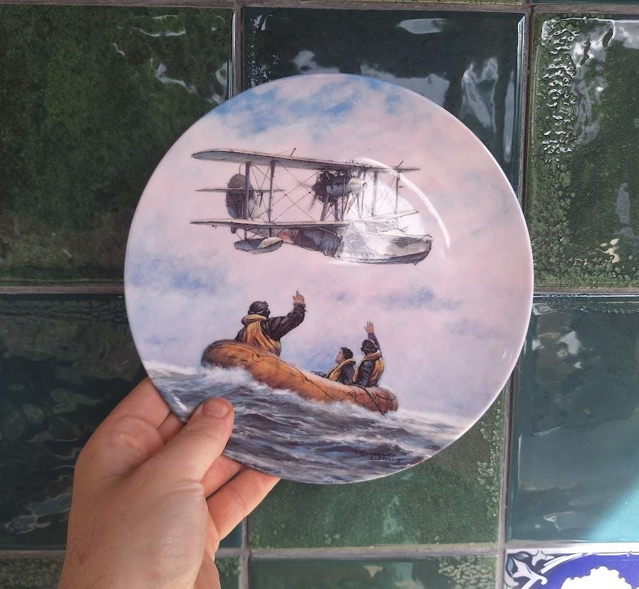 Royal Doulton Collector Plate: Rescue Role Seaplane Maritime Aviation Decor