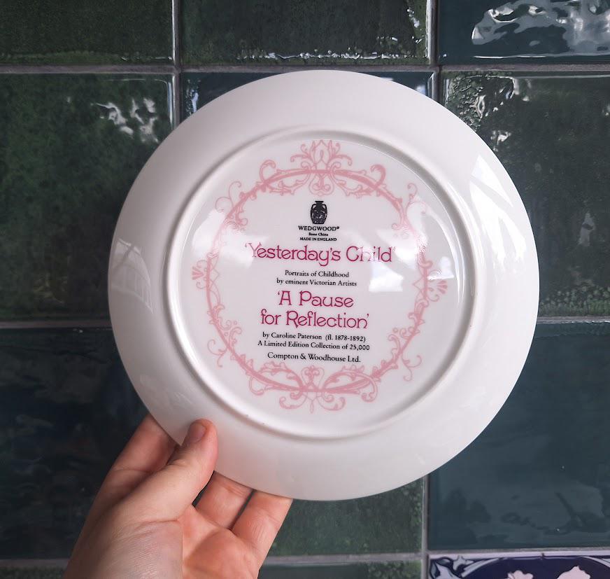 Wedgwood Yesterday's Child Collector Plate: A Pause for Reflection, Bone China (Boxed With Certificate)