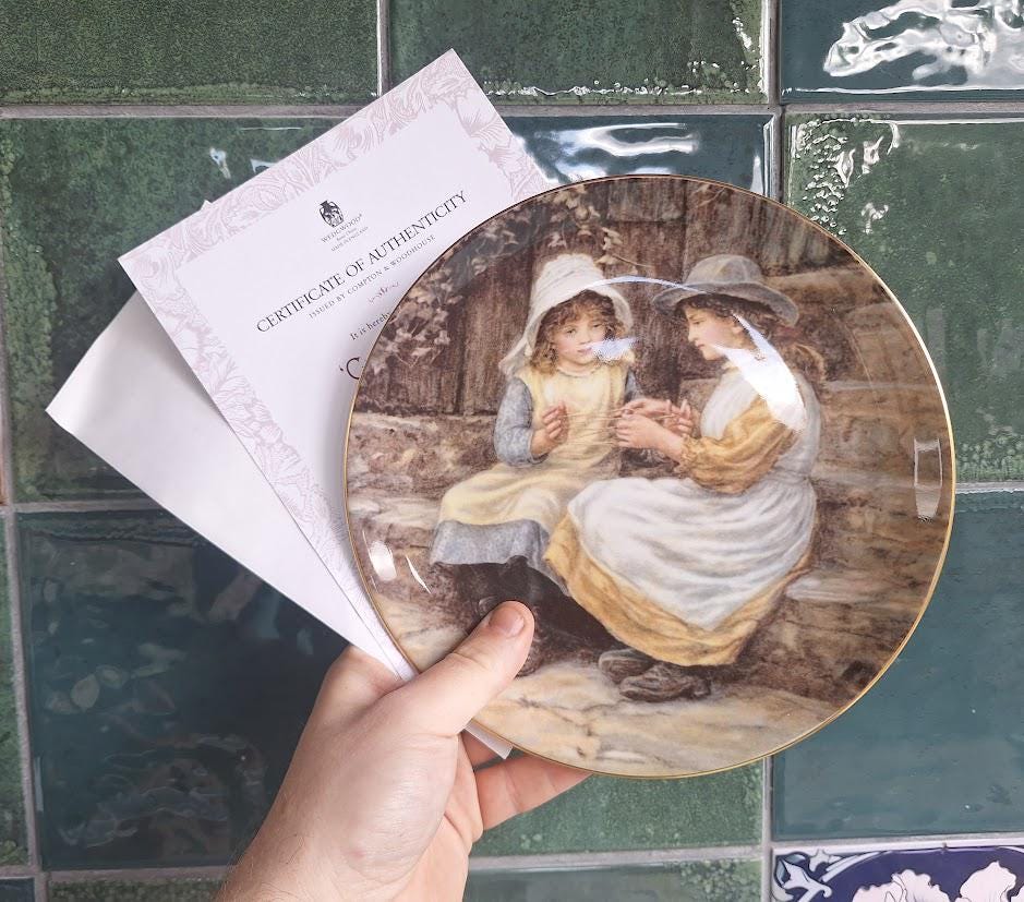 Wedgwood Yesterday's Child Cat's Cradle Collector Plate Caroline Paterson Bone China Boxed With Certificate