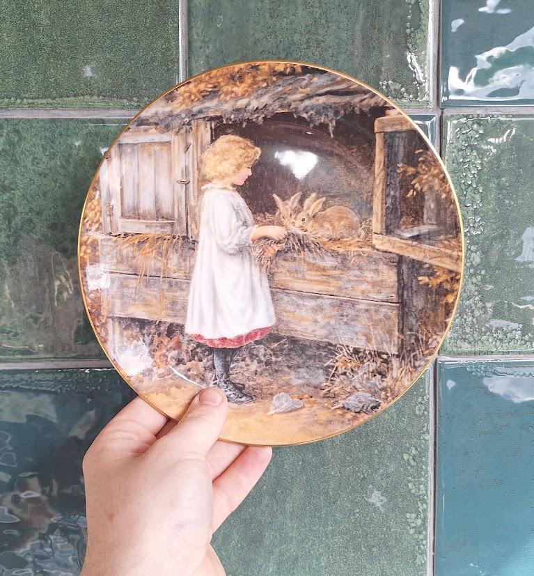 Wedgwood Yesterday's Child Feeding the Rabbits Collector Plate Caroline Paterson Bone China Boxed With Certificate