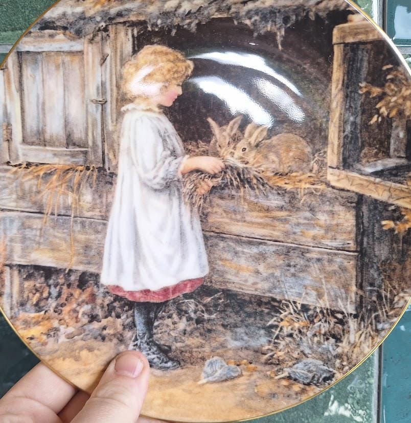 Wedgwood Yesterday's Child Feeding the Rabbits Collector Plate Caroline Paterson Bone China Boxed With Certificate