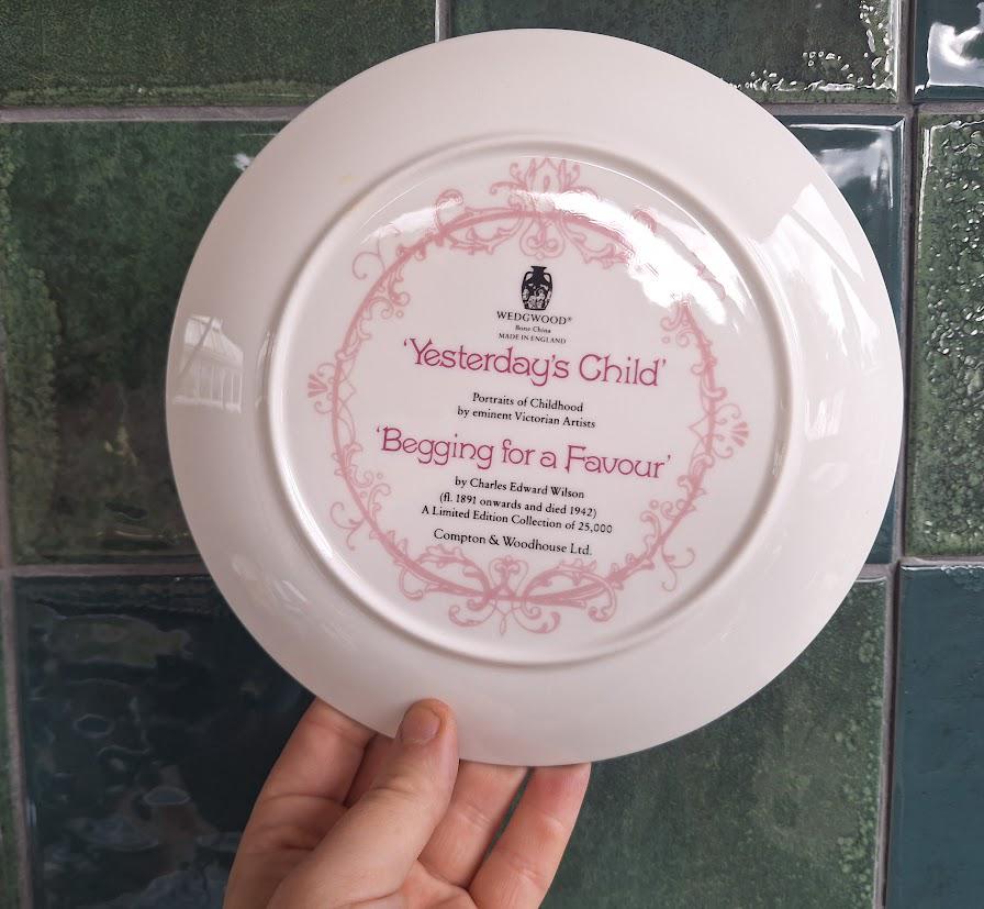 Wedgwood Yesterday's Child Begging for a Favour Collector Plate Charles Edward Wilson Bone China Boxed With Certificate