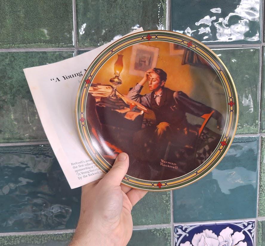 Norman Rockwell Collector Plate: A Young Man's Dream (1986)