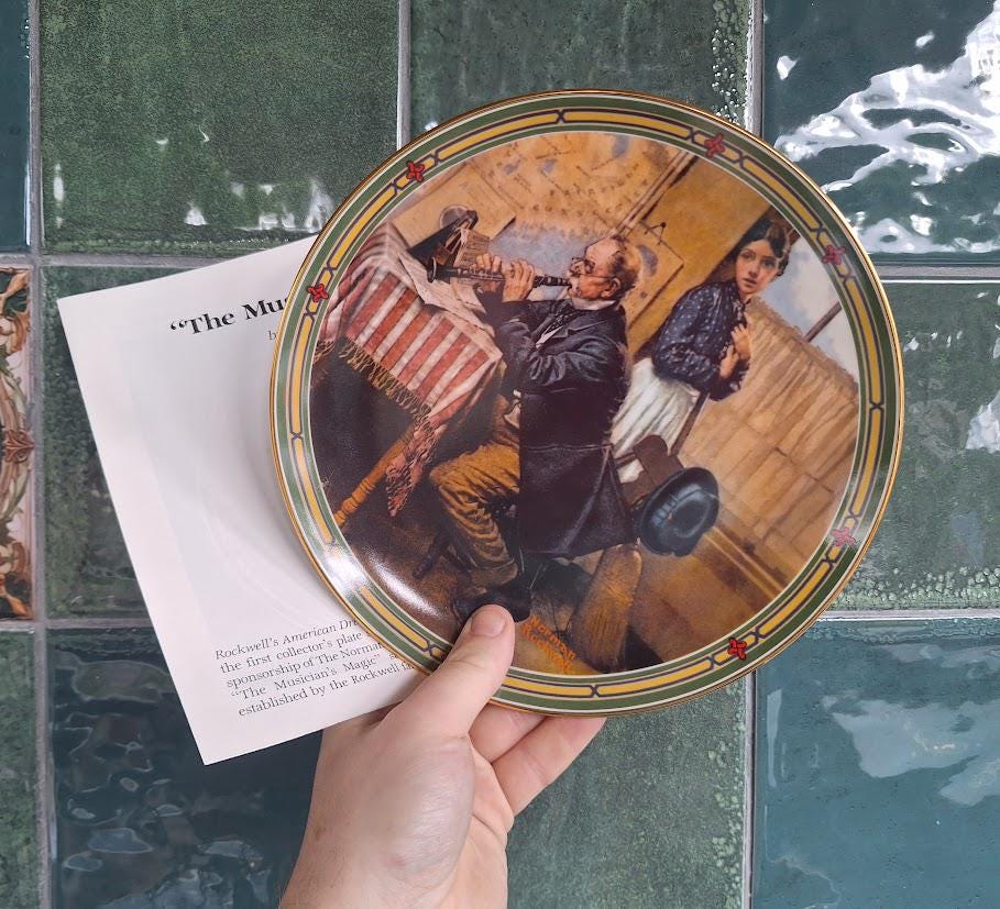 Norman Rockwell Musician's Magic Collector Plate: Edwin M. Knowles 1986 (Boxed)
