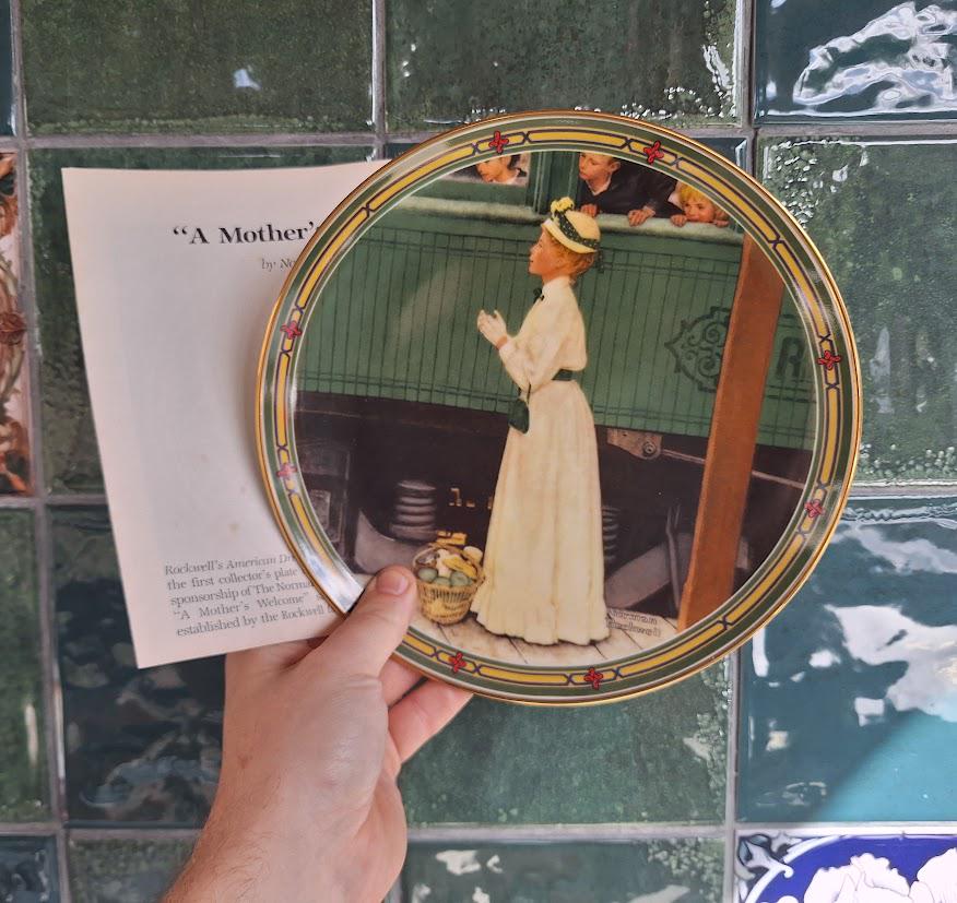 Norman Rockwell A Mother's Welcome Collector Plate Edwin M Knowles 1986 (Boxed)