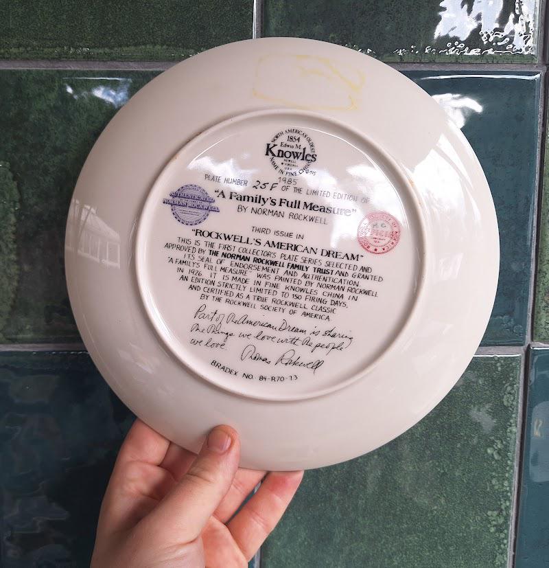 Norman Rockwell Collector Plate: A Family's Full Measure (1985)