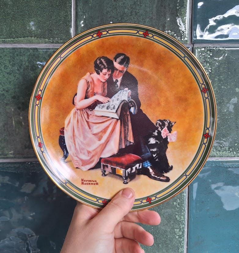 Norman Rockwell Collector Plate: A Couple's Commitment, 1985 Fine China (Boxed)