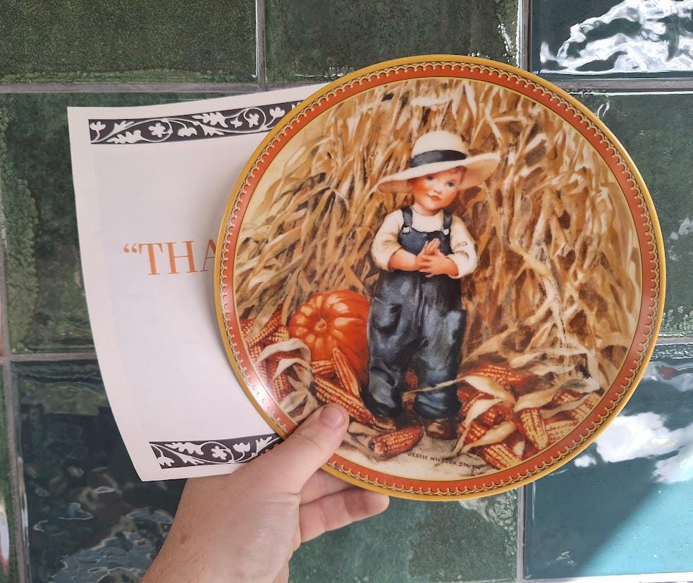 Edwin M Knowles Thanksgiving Collector Plate Jessie Willcox Smith 1986 Fine China
