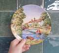 Royal Worcester Collector Plate: Lock-Keeper's Cottage Canal Scene, Romance Waterways 1989