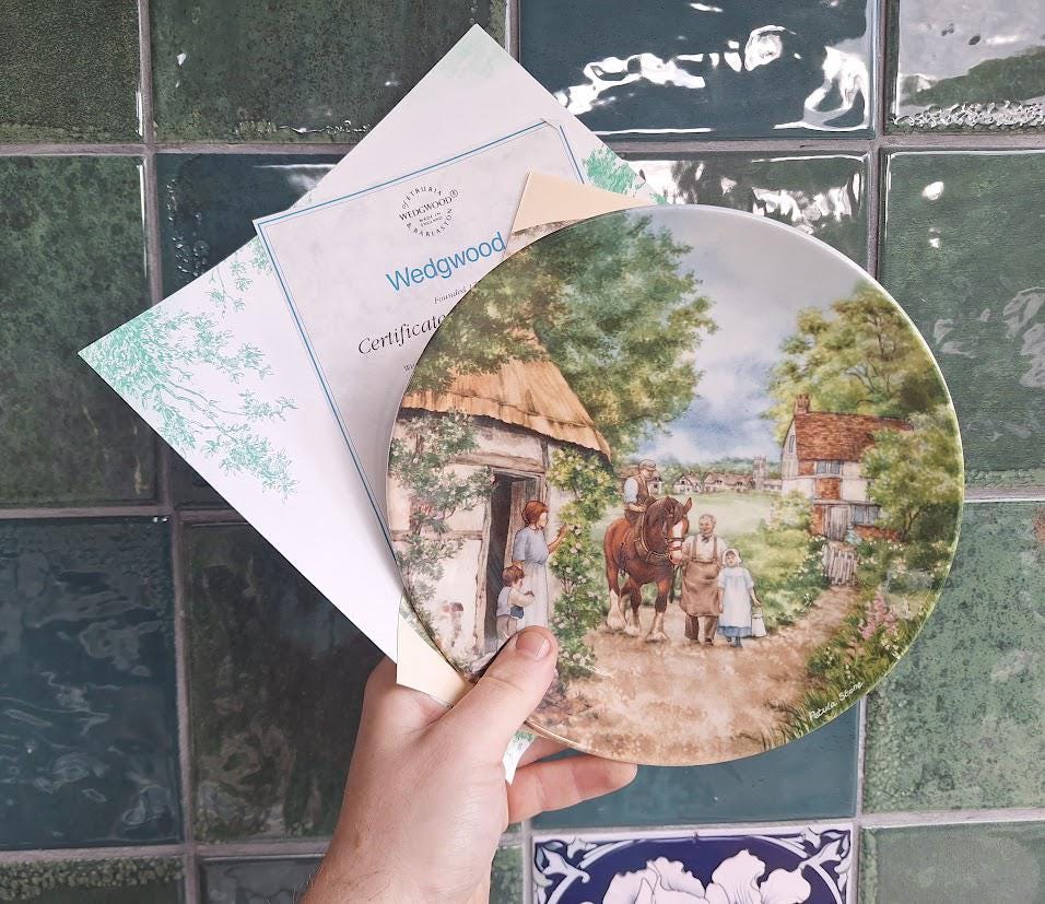 Wedgwood Collector Plate: The Homecoming Village Green Scene (1990)