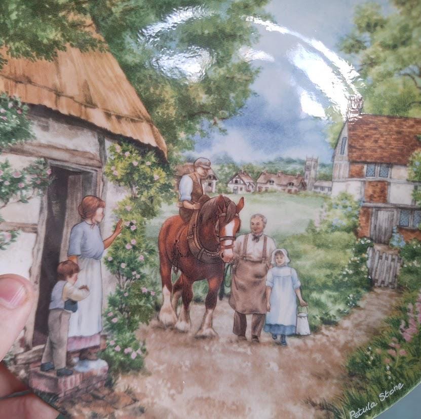 Wedgwood Collector Plate: The Homecoming Village Green Scene (1990)