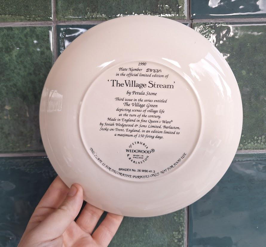 Wedgwood Collector Plate: The Village Stream, Petula Stone, Queen's Ware, 1990 (Boxed)