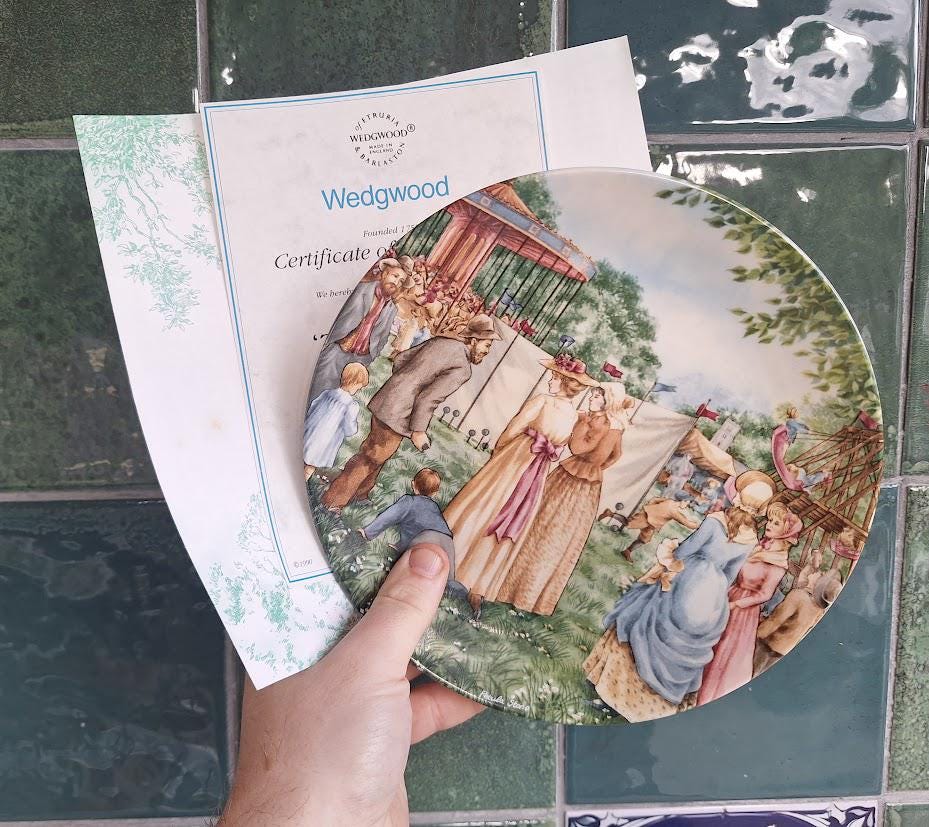 Wedgwood Collector Plate: The Steam Fair Village Green Scene (1990)