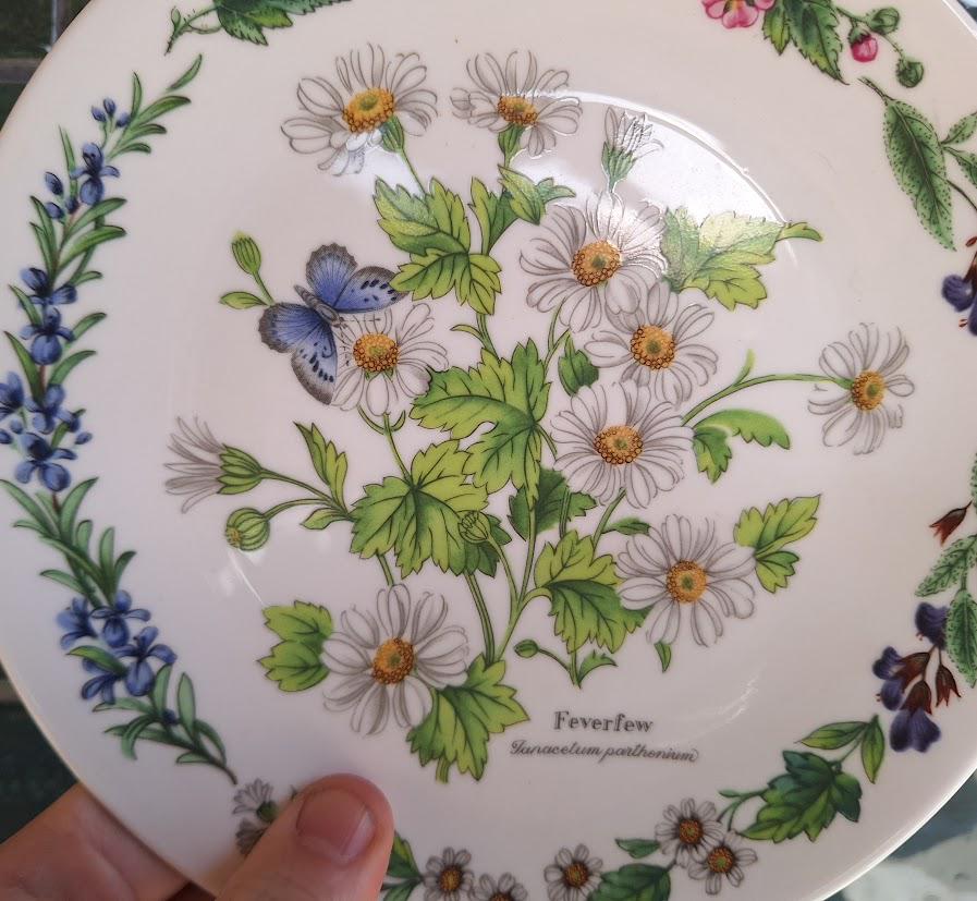 Royal Worcester Feverfew Collector Plate, Fine Bone China Botanical Butterfly Dish (Boxed With Certificate)